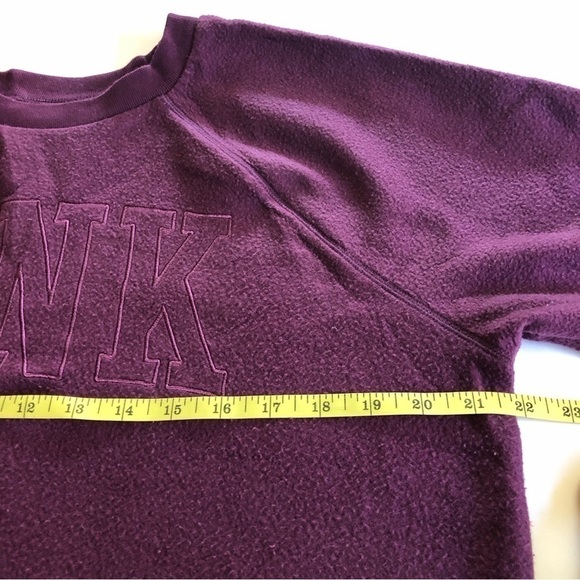 Victoria Secret Pink Spelled Out Fleece Plum Pullover Size XS - Picture 7 of 8